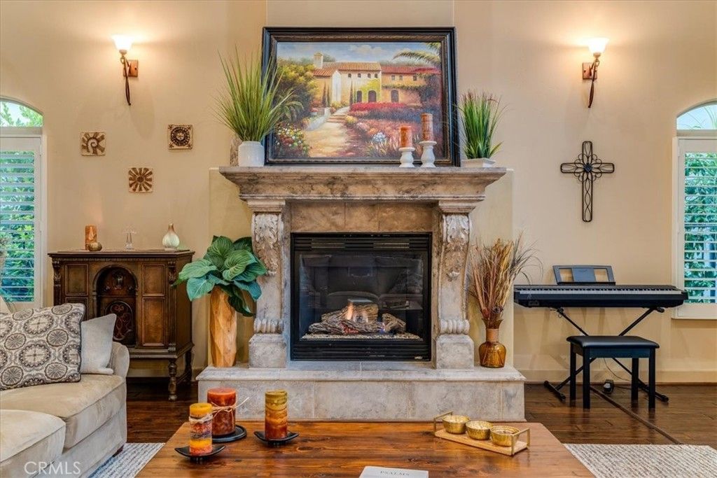 Fireplace, Interior, Piano, Wood Texture Flooring