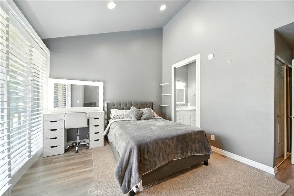 Bedroom, Home Office, Interior, Recessed Lighting, Wood Texture Flooring