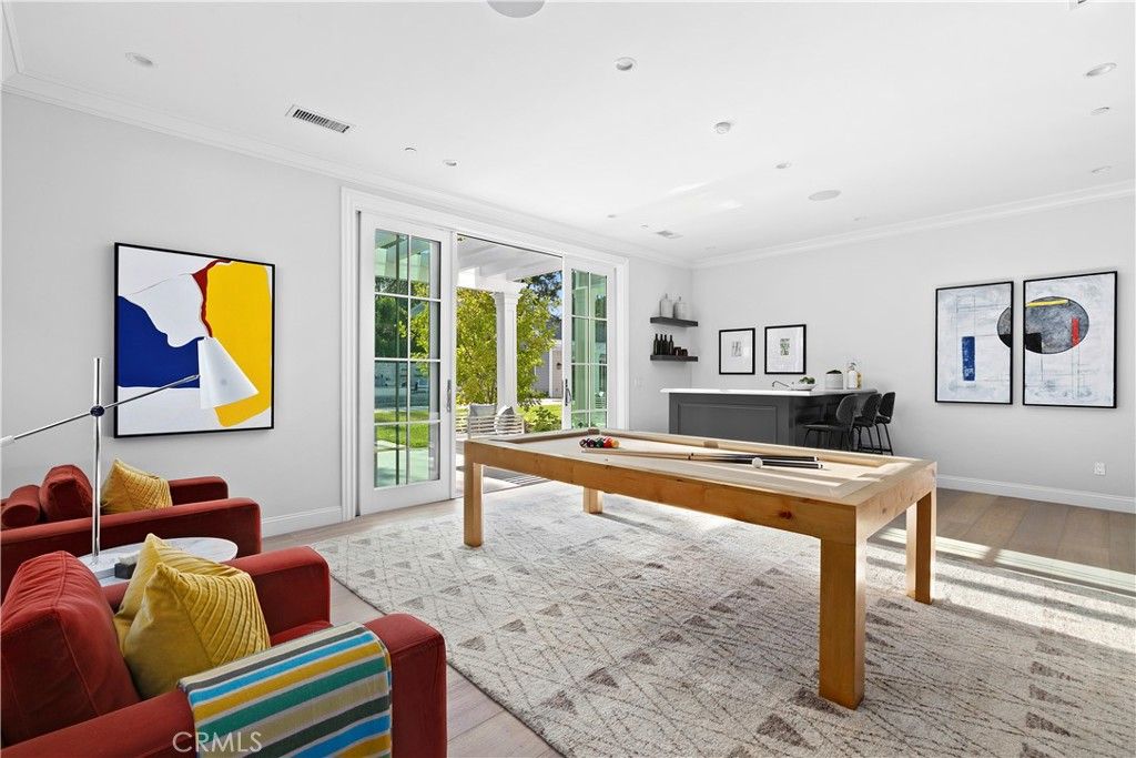 Billiard Table, Game Room, Interior, Recessed Lighting, Wood Texture Flooring