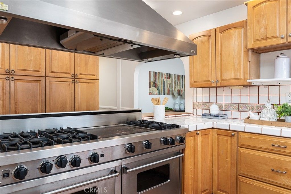 Interior, Kitchen, Recessed Lighting, Stainless Steel Appliances, Tile Countertops