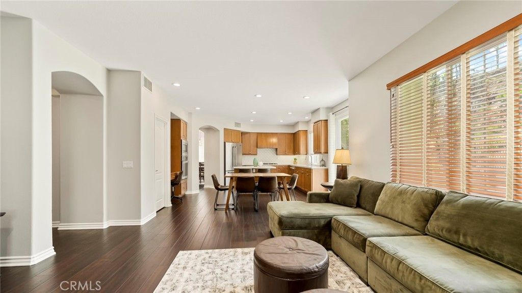 Dining room, Interior, Kitchen, Living room, Recessed Lighting, Wood Texture Flooring