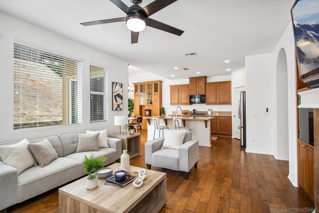 Interior, Kitchen, Living room, Recessed Lighting, Stainless Steel Appliances, Wood Texture Flooring