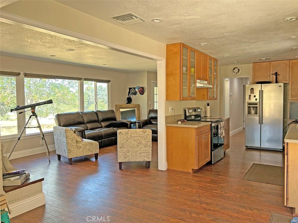 Interior, Kitchen, Living room, Recessed Lighting, Stainless Steel Appliances, Wood Texture Flooring