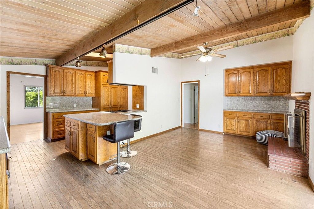 Fireplace, Interior, Kitchen, Wooden Beams, Wooden Ceilings, Wood Texture Flooring