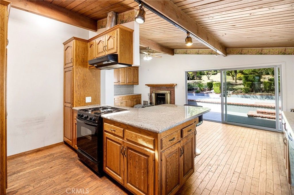 Fireplace, Interior, Kitchen, Wooden Beams, Wooden Ceilings, Wood Texture Flooring