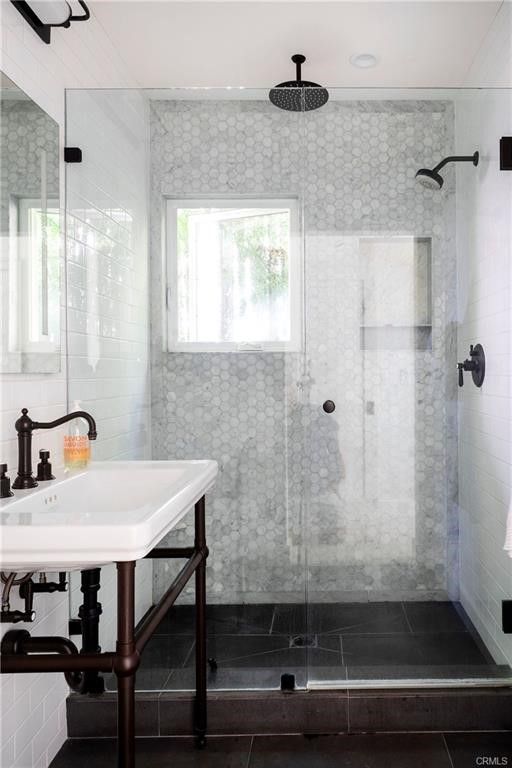 Bathroom, Glass Shower, Interior, Marble Walls