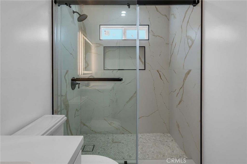 Bathroom, Glass Shower, Interior, Marble Walls