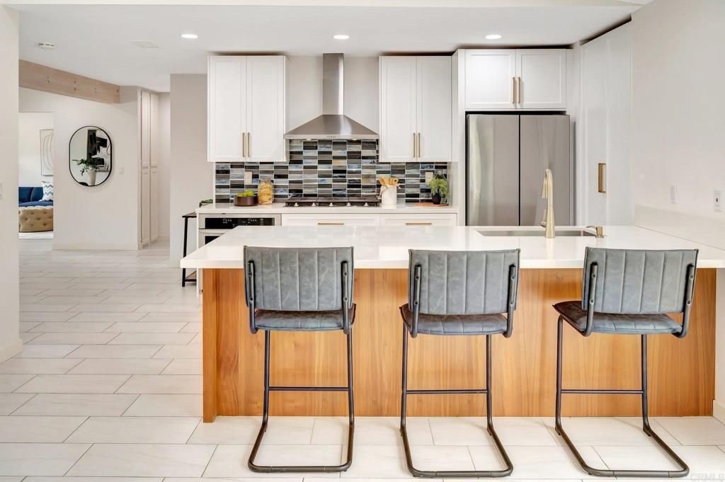 Interior, Kitchen, Marble, Recessed Lighting, Stainless Steel Appliances