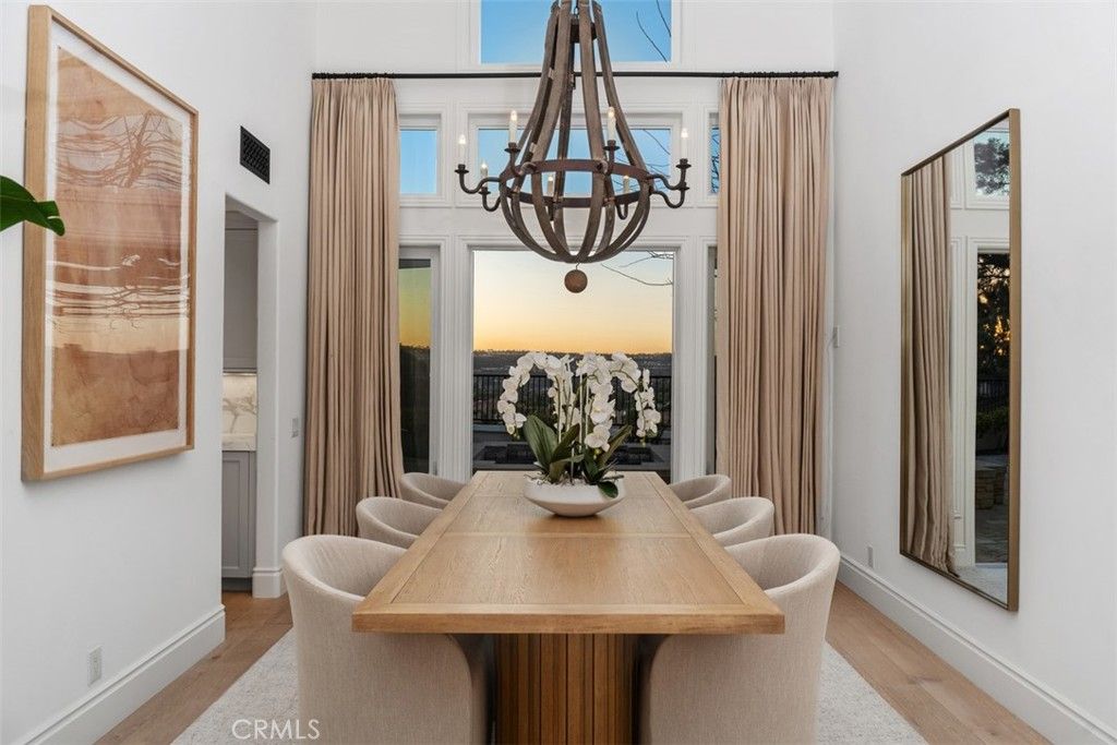 Chandelier, Dining room, Interior, Wood Texture Flooring