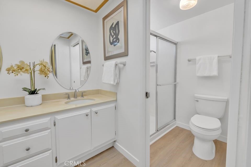 Bathroom, Glass Shower, Interior, Wood Texture Flooring