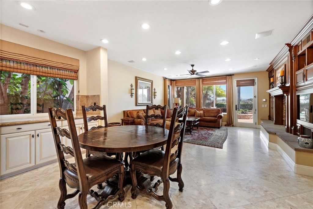 Dining room, Fireplace, Interior, Living room, Recessed Lighting