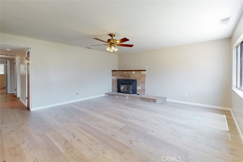 Empty room, Fireplace, Interior, Wood Texture Flooring