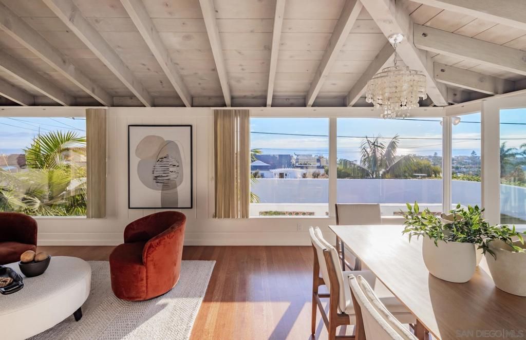 Dining room, Interior, Water, Wooden Beams, Wooden Ceilings, Wood Texture Flooring