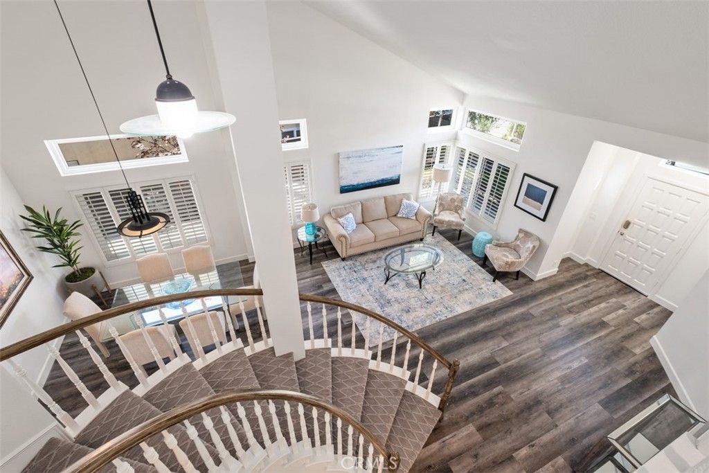 Dining room, Interior, Living room, Pendant Lights, Wood Texture Flooring