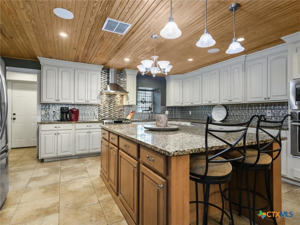 Interior, Kitchen, Pendant Lights, Recessed Lighting, Wooden Ceilings
