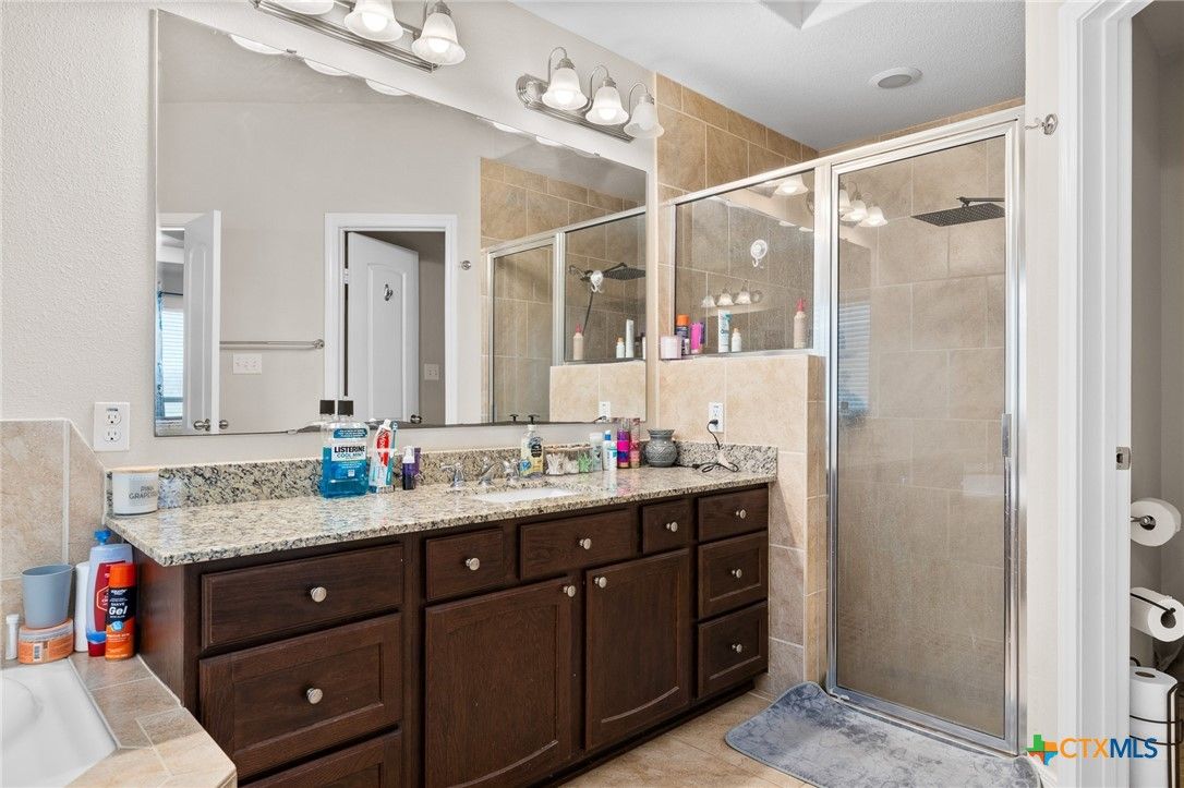 Bathroom, Dual Sink Vanities, Glass Shower, Interior