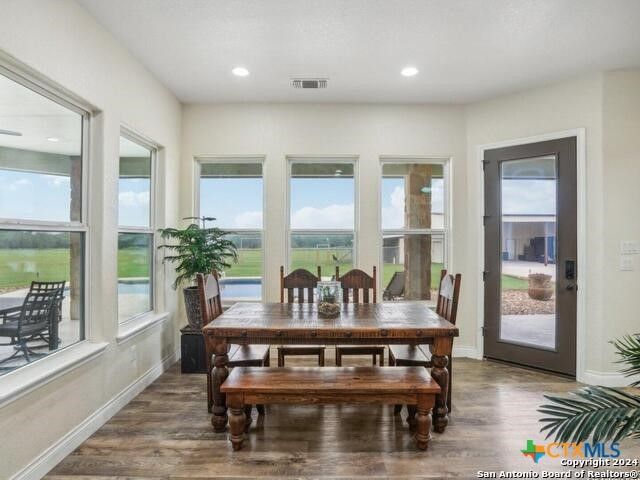 Dining room, Interior, Recessed Lighting, Water, Wood Texture Flooring