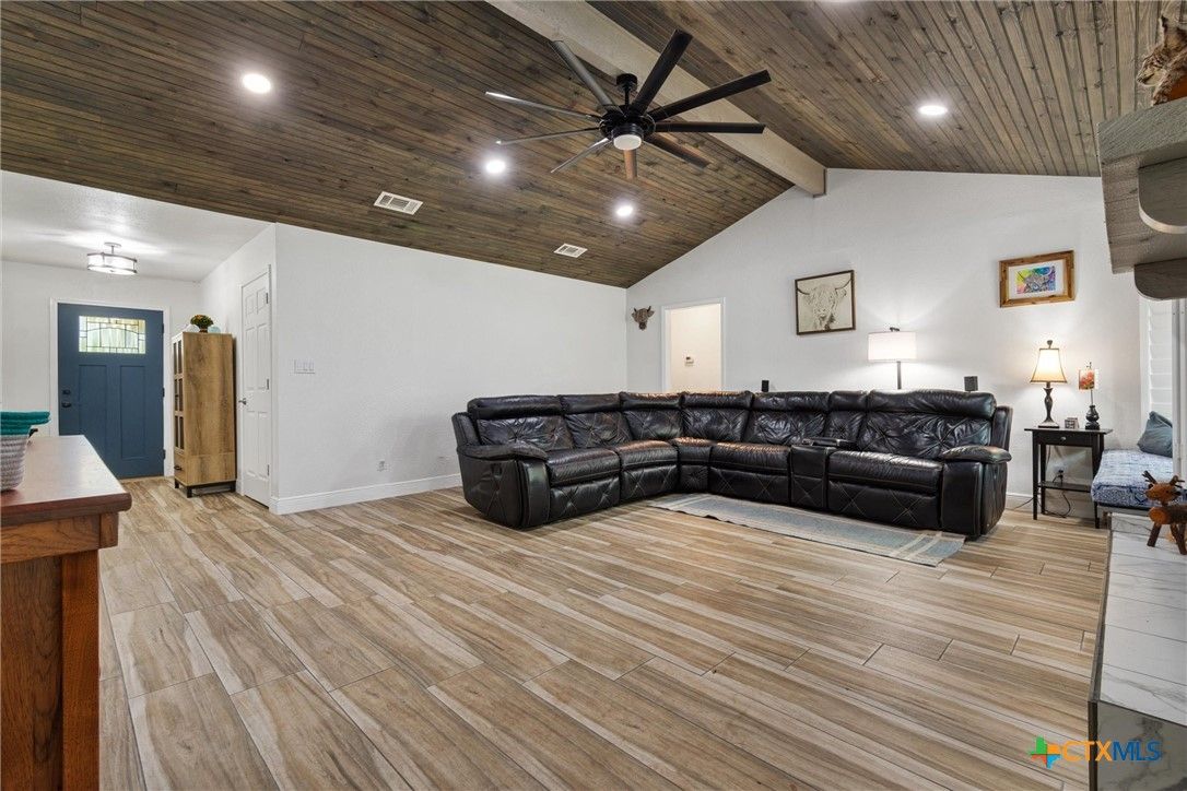 Interior, Living room, Recessed Lighting, Wooden Ceilings, Wood Texture Flooring