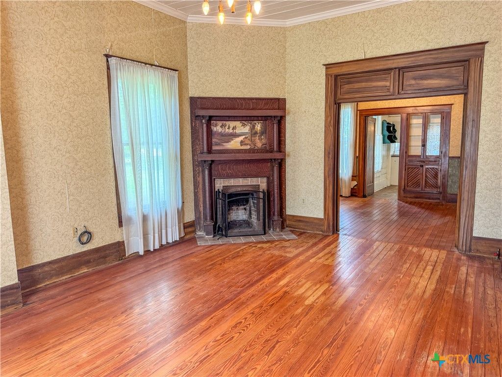 Empty room, Fireplace, Interior, Wood Texture Flooring
