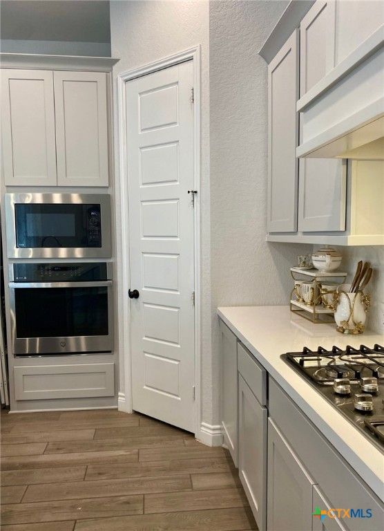 Interior, Kitchen, Stainless Steel Appliances, Wood Texture Flooring