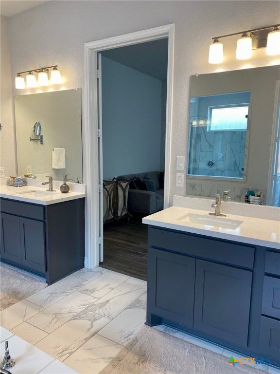 Bathroom, Dual Sink Vanities, Interior, Marble