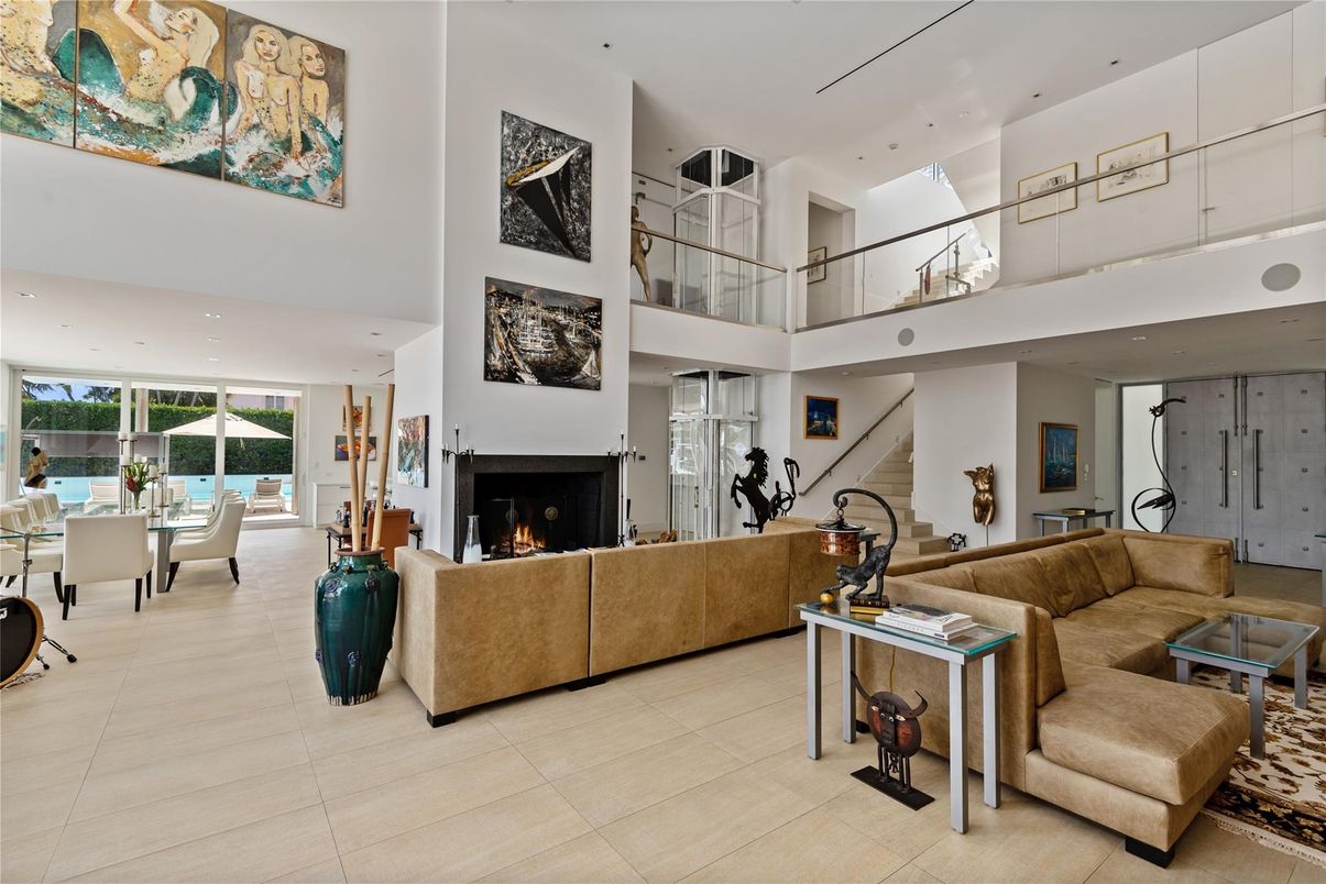 Dining room, Fireplace, Interior, Living room, Recessed Lighting