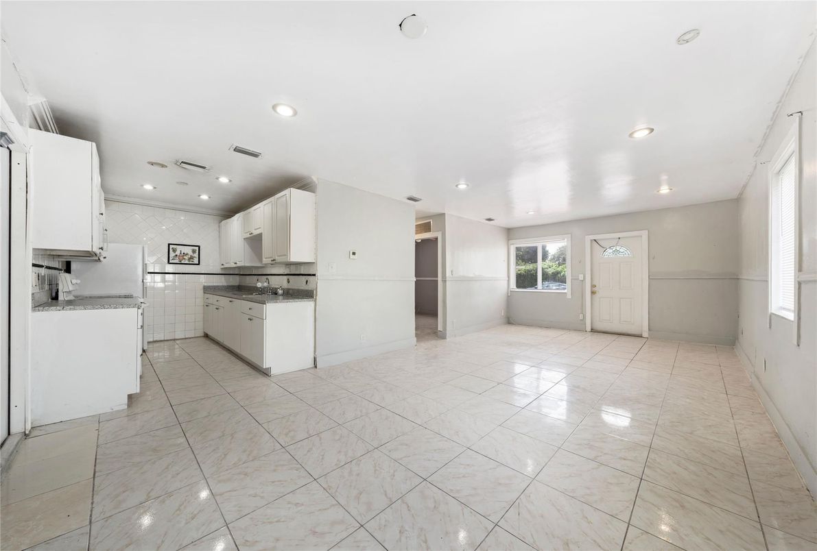 Empty room, Interior, Kitchen, Marble, Recessed Lighting