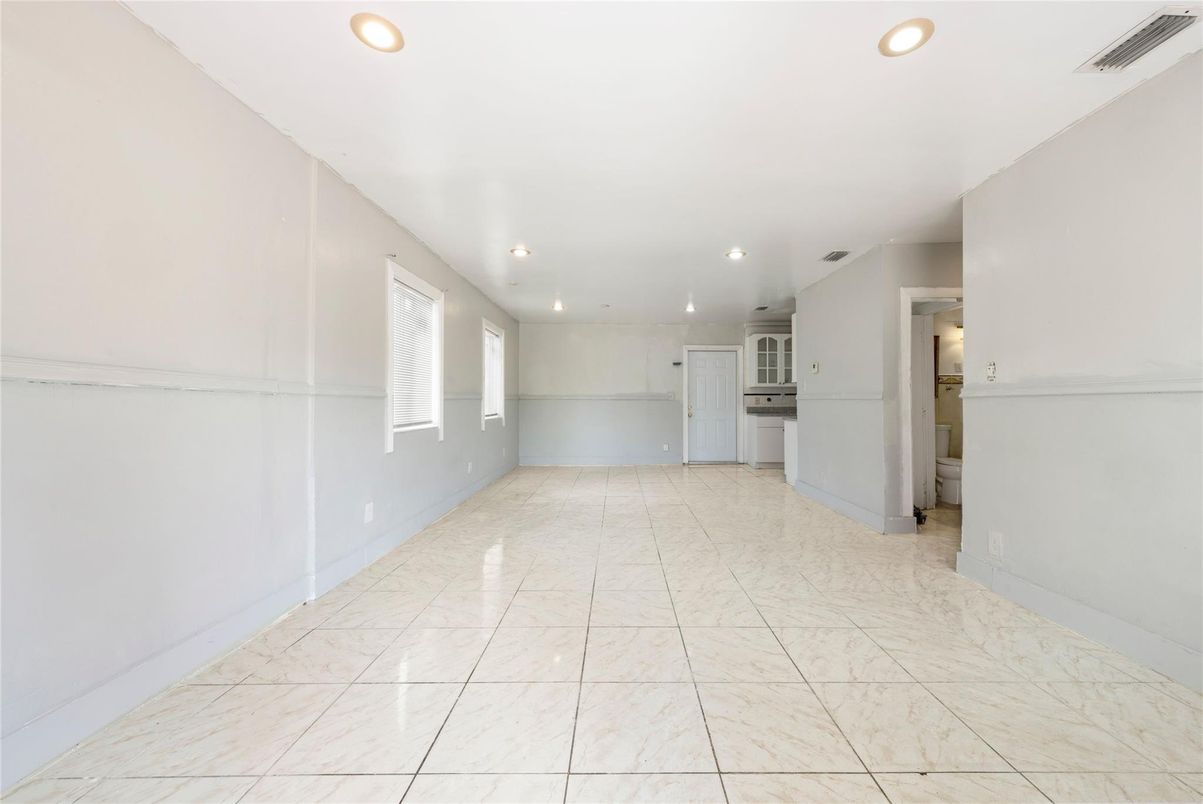Empty room, Interior, Kitchen, Marble, Recessed Lighting