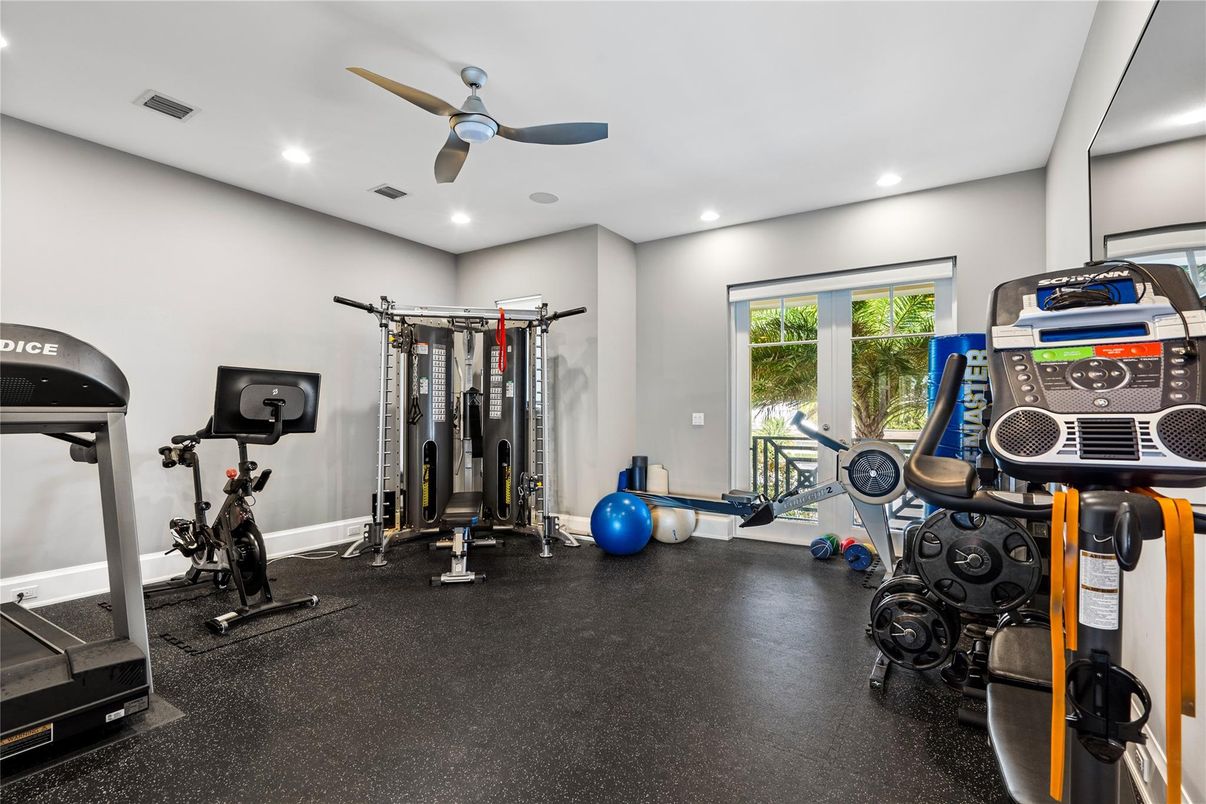 Fitness Equipment, Interior, Recessed Lighting
