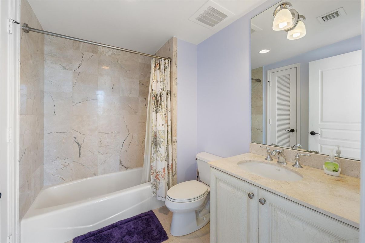 Bathroom, Interior, Marble Walls, Recessed Lighting