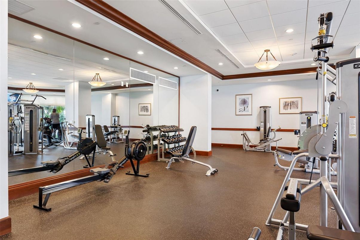 Fitness Equipment, Gym, Interior, Recessed Lighting