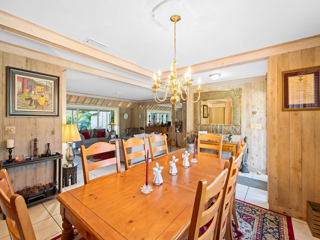 Chandelier, Dining room, Interior, Wooden Walls