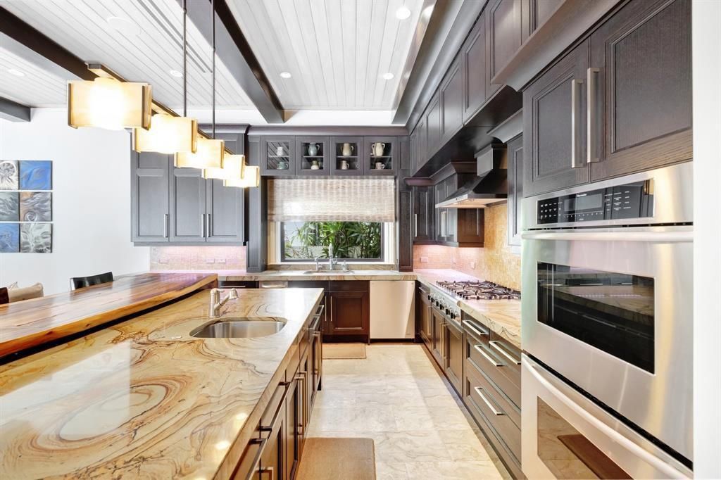 Interior, Kitchen, Pendant Lights, Recessed Lighting, Stainless Steel Appliances