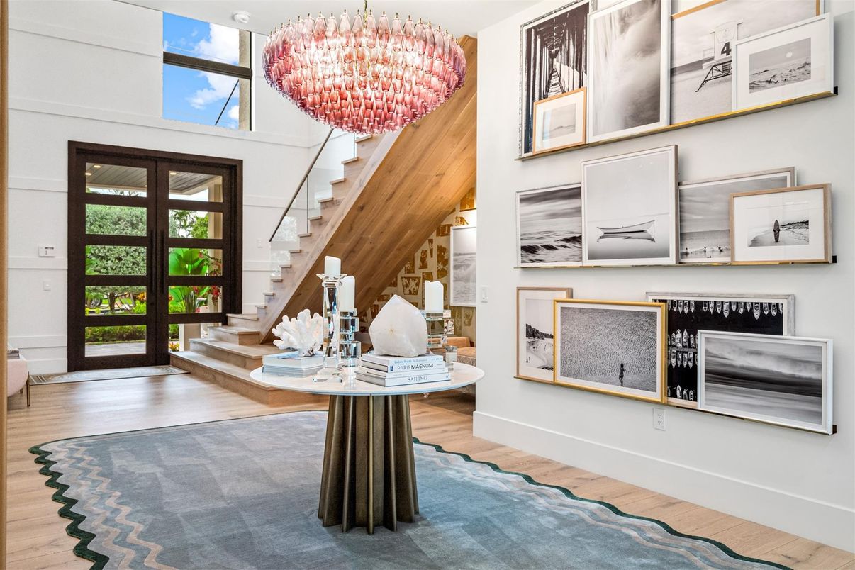 Chandelier, Interior, Wood Texture Flooring