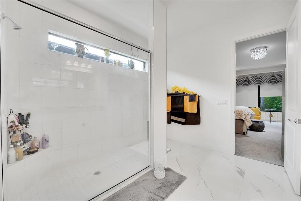 Bathroom, Glass Shower, Interior, Marble