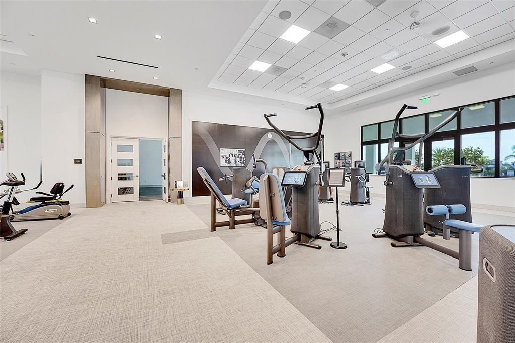Fitness Equipment, Gym, Interior, Recessed Lighting