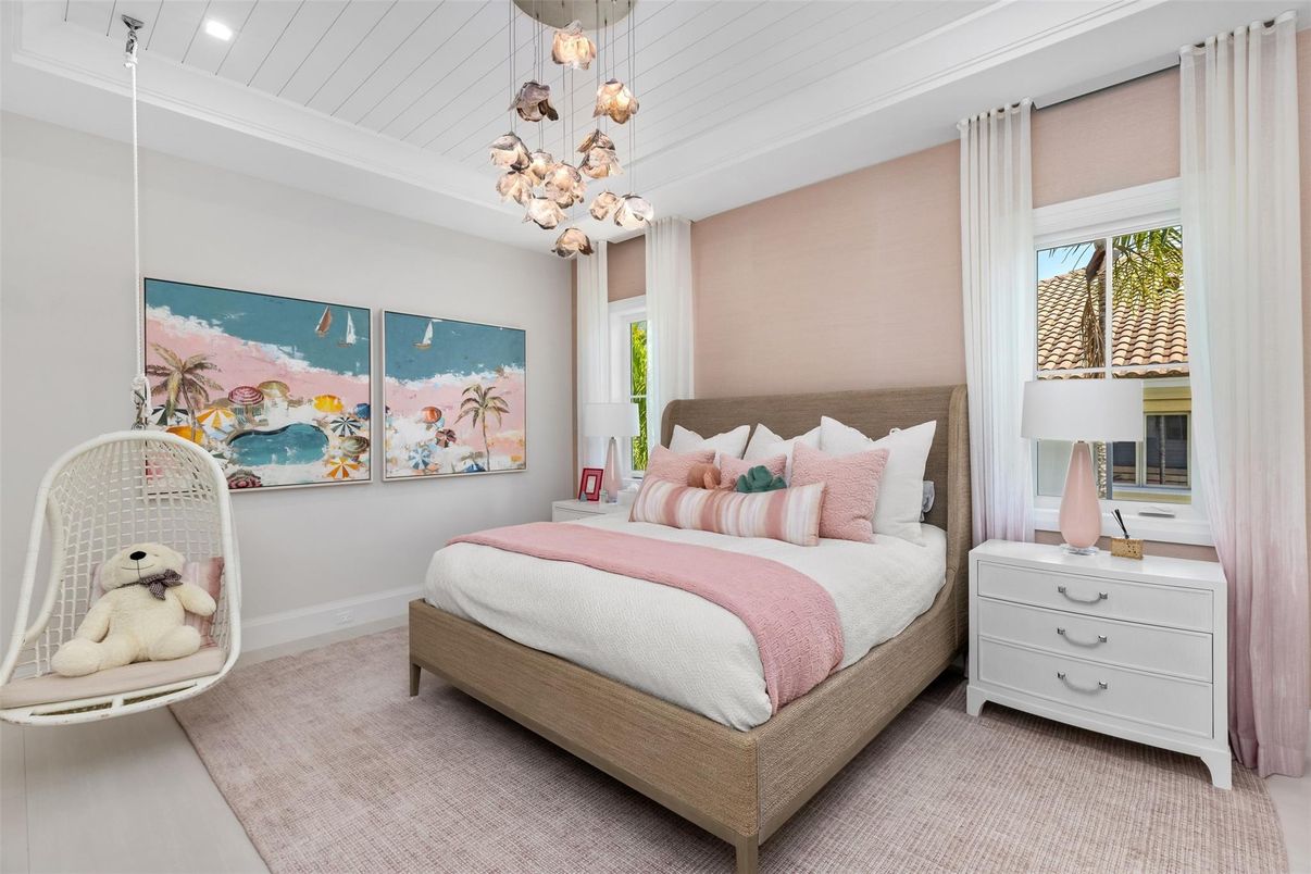 Bedroom, Interior, Pendant Lights