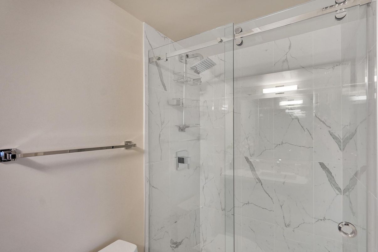 Bathroom, Glass Shower, Interior, Marble Walls