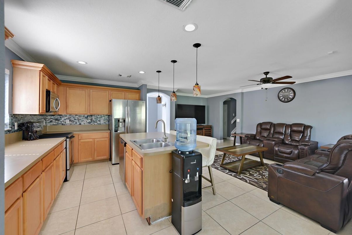Home Theatre Room, Dining room, Interior, Kitchen, Living room, Pendant Lights, Recessed Lighting