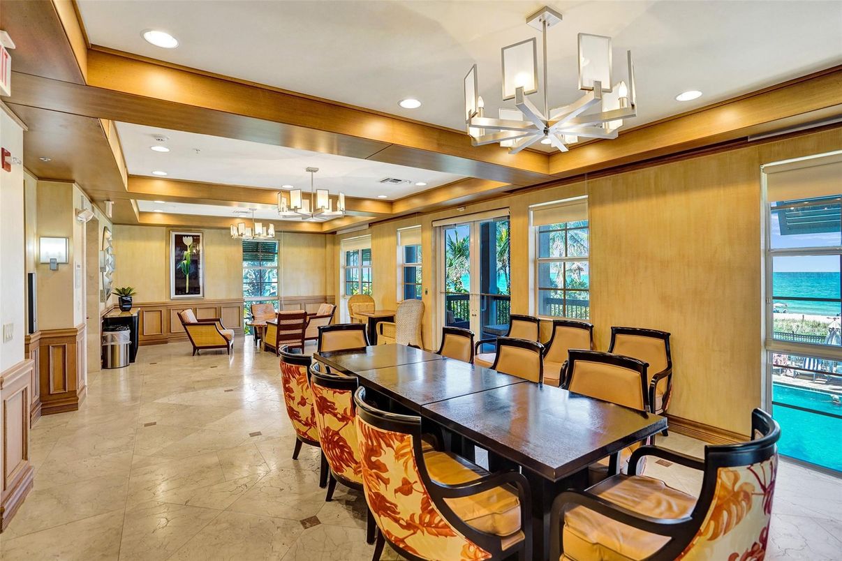 Chandelier, Dining room, Interior, Pendant Lights, Recessed Lighting, Water, Wooden Walls