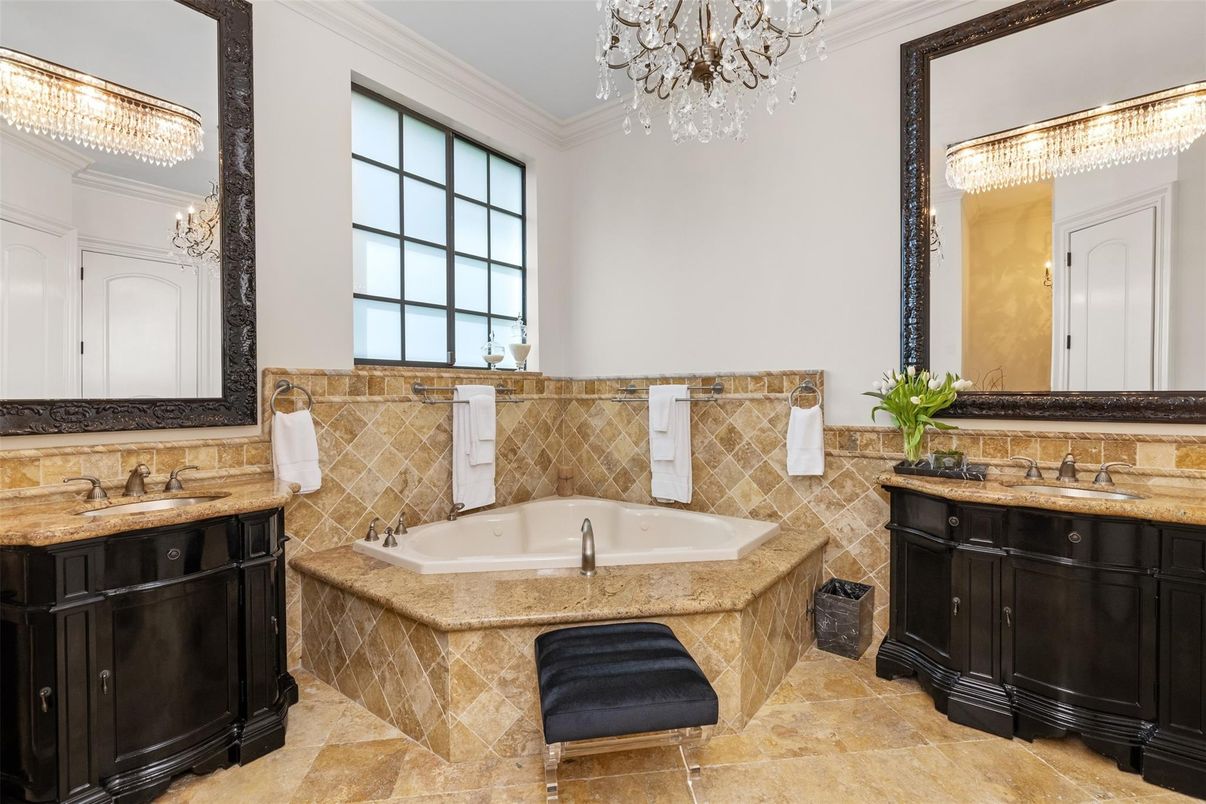 Bathroom, Chandelier, Interior