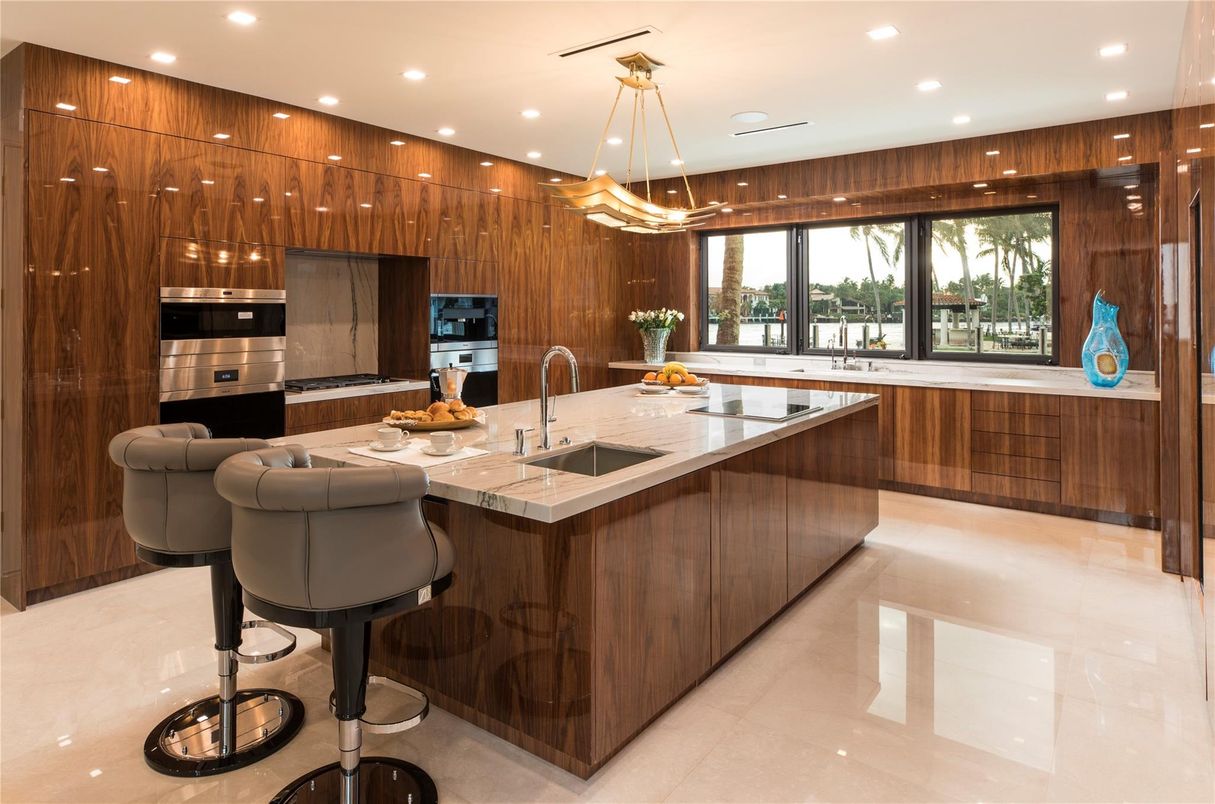 Interior, Kitchen, Pendant Lights, Recessed Lighting, Stainless Steel Appliances