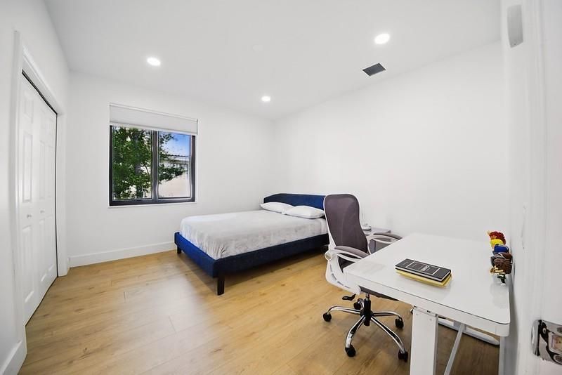 Bedroom, Home Office, Interior, Recessed Lighting, Wood Texture Flooring