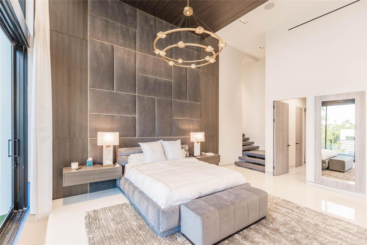 Bedroom, Interior, Pendant Lights, Recessed Lighting