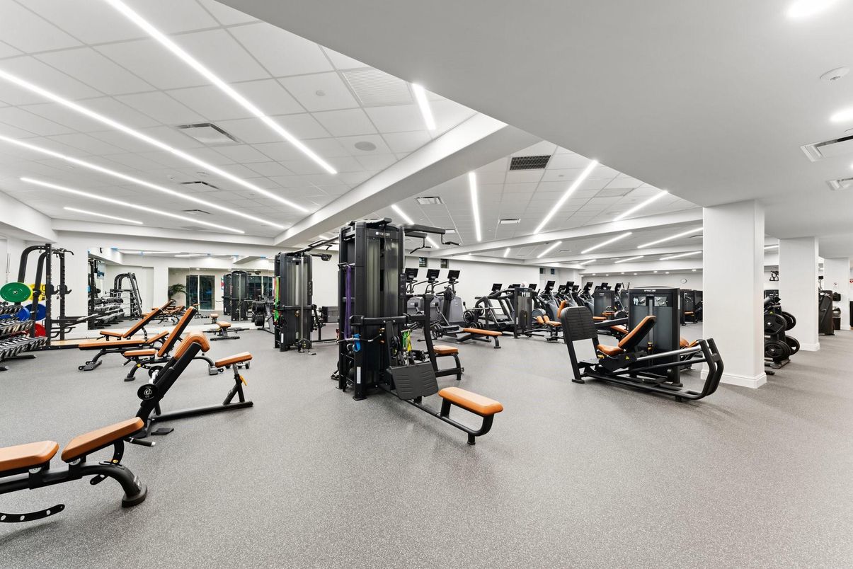 Fitness Equipment, Gym, Interior, Recessed Lighting