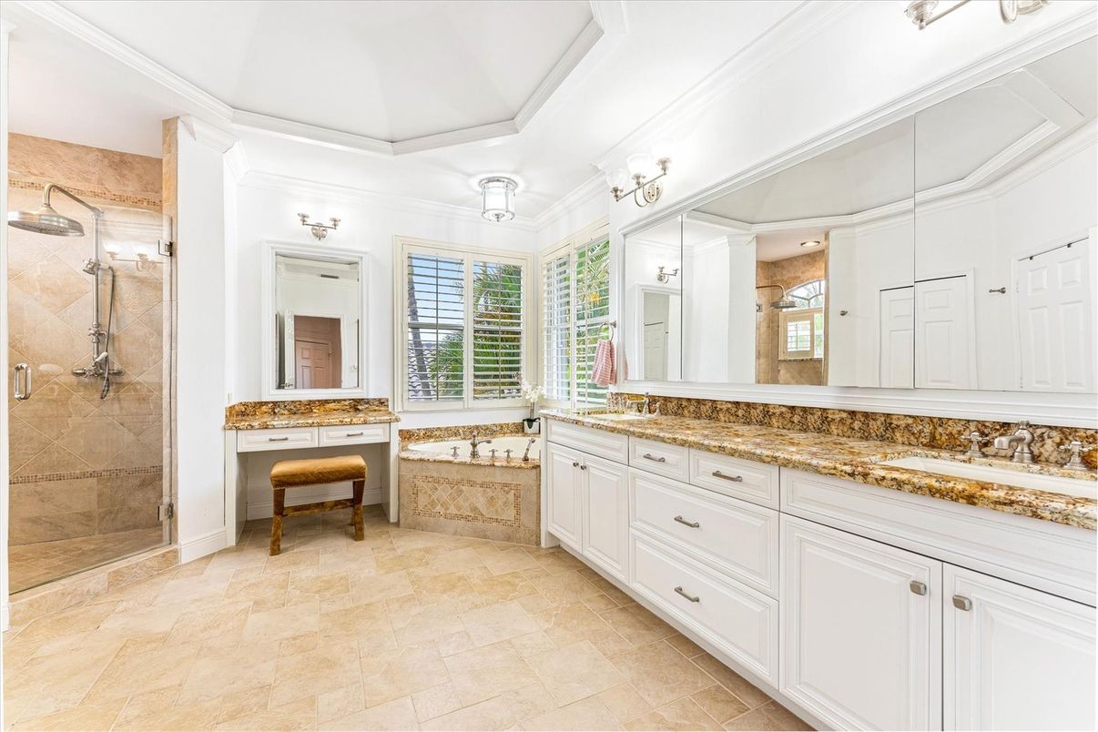 Bathroom, Dual Sink Vanities, Glass Shower, Interior