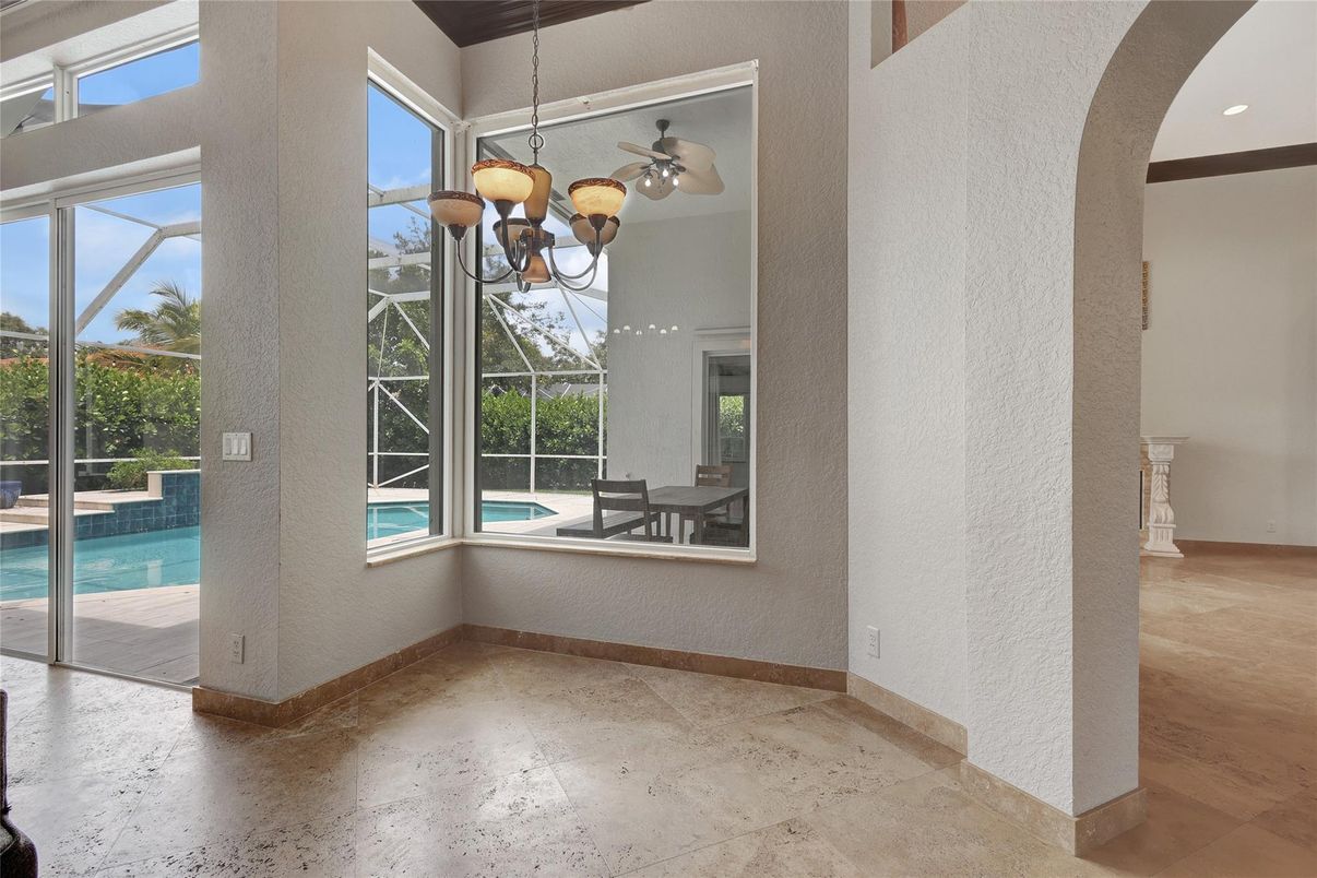Chandelier, Interior, Pool, Recessed Lighting, Sun Room