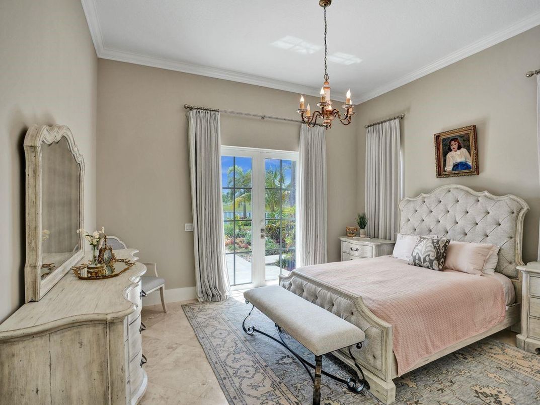 Bedroom, Chandelier, Interior