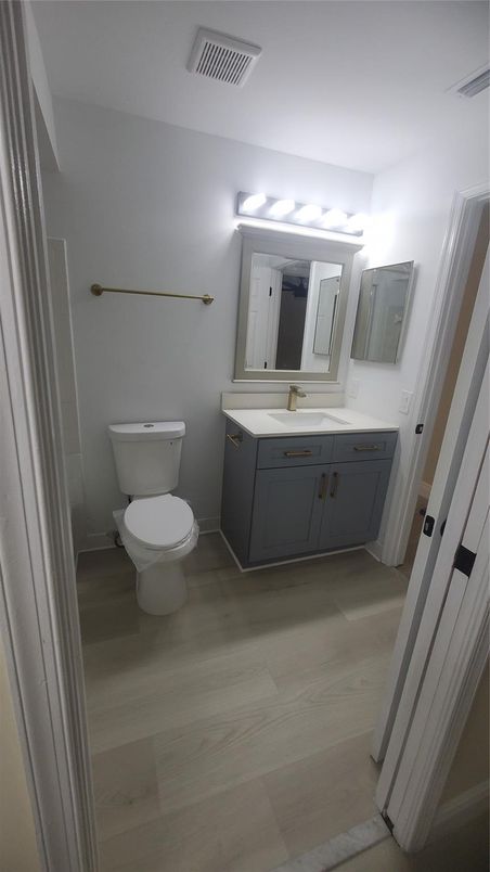 Bathroom, Dual Sink Vanities, Interior, Wood Texture Flooring