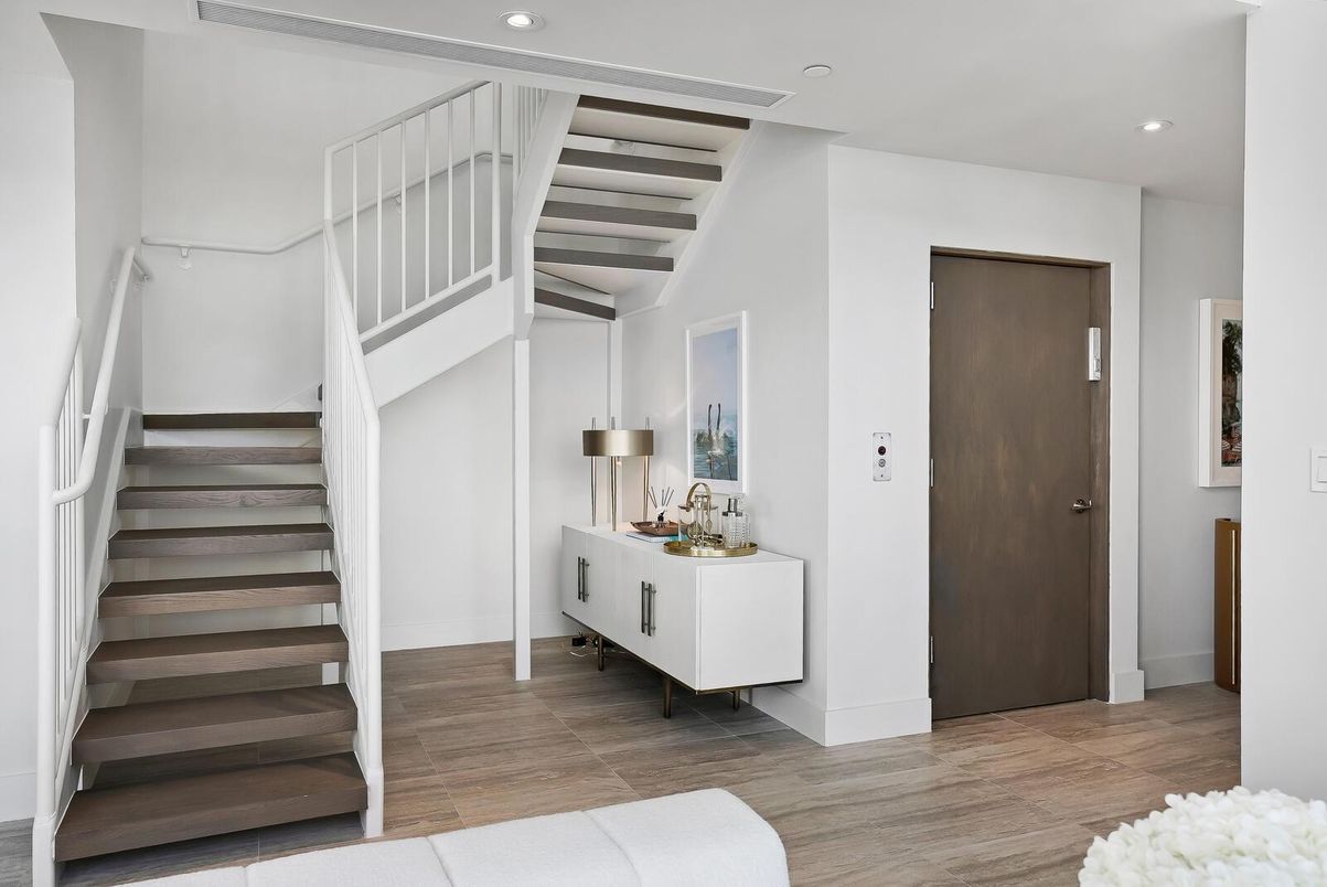 Elevator, Interior, Recessed Lighting, Wood Texture Flooring